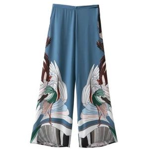 🔥only 1 left🔥Crane bird wide leg blue size L